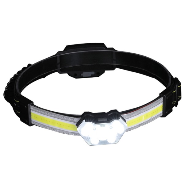 Pannlampa, USB uppladdningsbar LED-strålkastare, IPX4 vattentät pannlampa, COB helljus och halvljus med bakljus, lämplig för jogging, camping, etc Sunmostar