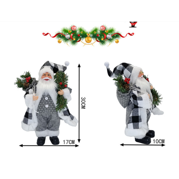 Dekorativ jultomtefigur, 1 st 30 cm jultomtefigur stående docka prydnad för fönsterbordsvisning, dekoration, present, fest Sunmostar
