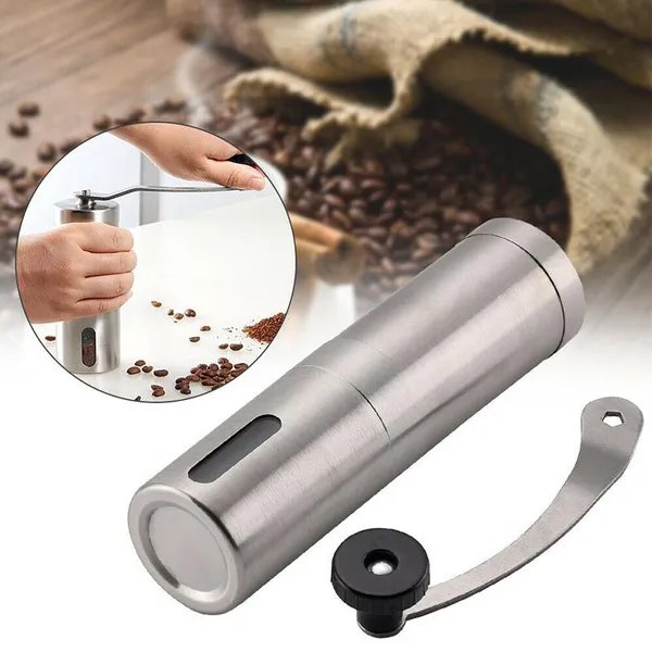 Manuell kaffekvarn Kaffebönmalning Rostfritt stål Keramisk mekanism Justerbar burr Kaffekvarn Kvarn Kaffeverktyg Sunmostar