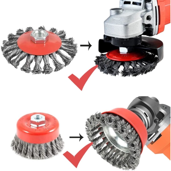 Stålborste för M14 vinkelslip