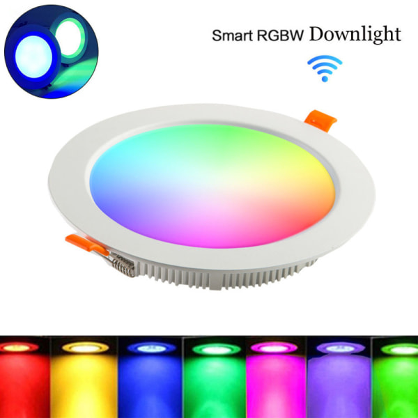 10W inbyggd LED-spotlight () RGB-färgskiftande RGBW 2700K Inbyggd dimbar cirkulär fjärrkontroll (Sunmostar set)