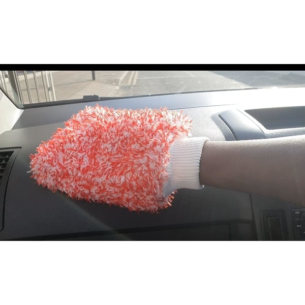 Ett par biltvättshandskar i mikrofiber, anti-scratch anti-scratch för våt och torr bilvård Sunmostar