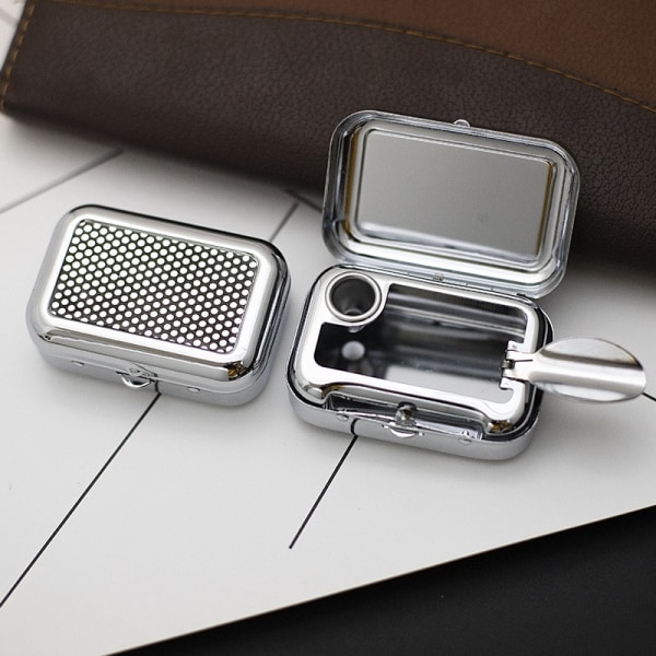Mini portabel askkopp, Rostfritt stål, 6 x 4 x 2 cm, Silver