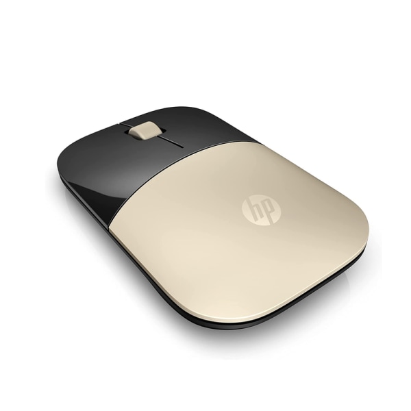 HP Z3700 2,4 GHz USB trådlös mus med blå LED, 1200 DPI optisk sensor, guld