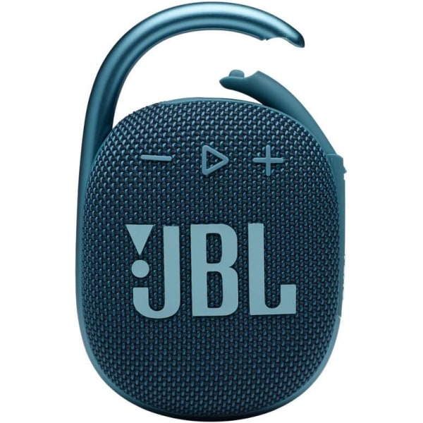 Bärbar Bluetooth högtalare med integrerad karbinhake, vatten- och dammtät, i blått