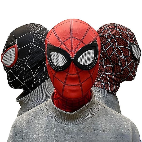 Betterlifefg-Iron Spider-Man Mask Huvudbonader Cosplay Scenrekvisita - Barn, Red Sunmostar