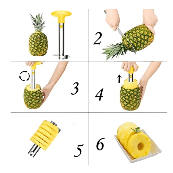 Frukt Ananas Skärare Rostfritt stål Skalare Corer Ananas Slicer Köksverktyg