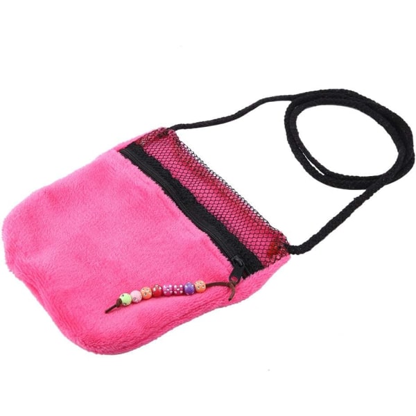 Bärväska för husdjur, ventilerande hamster Sova Reseväskor med dragkedja och utgående bärbar handväska i mesh (Rose Red)——VEBTles