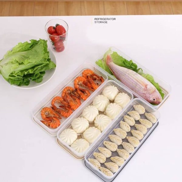 Lot de 2 Boîte Fraîcheur Alimentaire, Réfrigérateur Boîte De Rangement avec  Couvercle, Empilable Boite Jambon Frigo, häll Frukt/Légumes/Via Sunmostar  ddfb