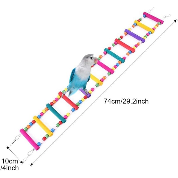 Stege för papegojor, Trä, 80 x 10,2 cm, Flerfärgad