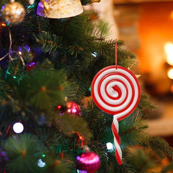 6 stycken julklubbor prydnad Candy Cane Juldekoration Candy Cane Hängen Jul Lollipop jul Plast Candy Cane Han Sunmostar