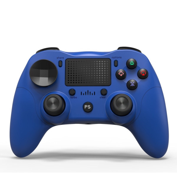 PS4 4:e generationen 4.0 privat läge trådlös spelkontroll Dual Vibration Bluetooth Kycklinghandtag med gyroskop-blått