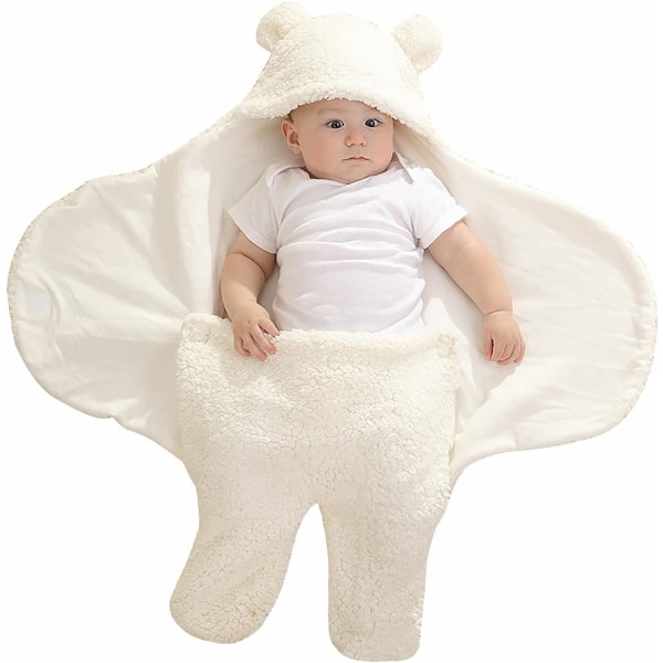 Unisex baby , baby sovsäck, huva swaddling sovsäck för Birth-White-S(0-3 månader) Ternel