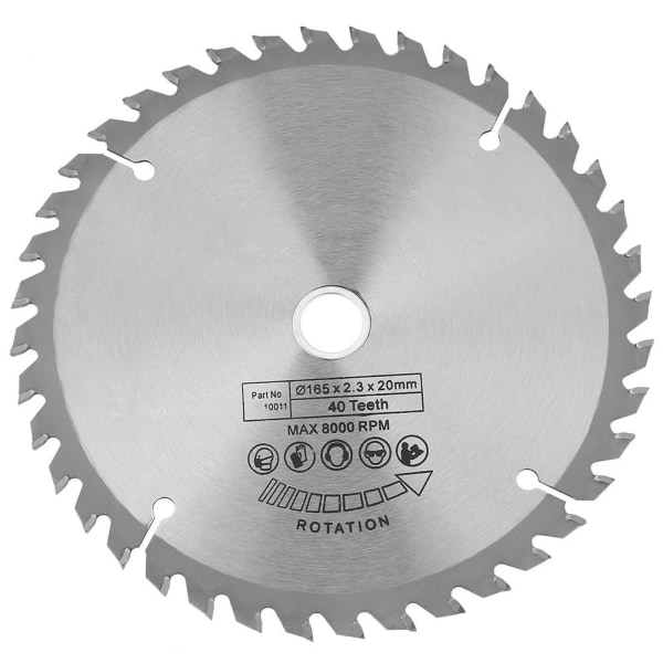 165 mm TCT-cirkelsågblad Silver roterande kapskiva för träkapning 40 tänder Oi-FRIS Sunmostar