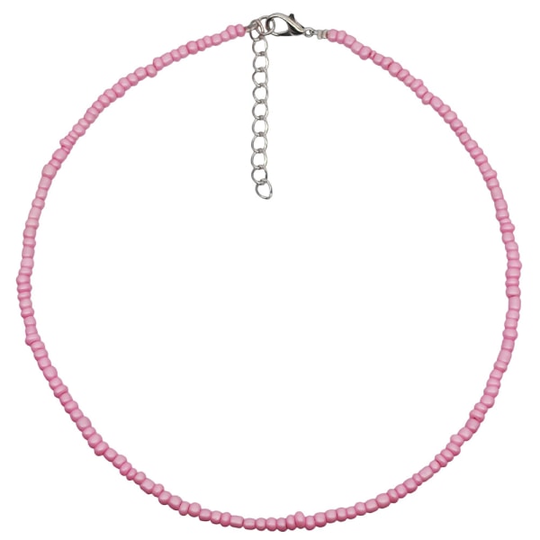 2 st Trendiga Boho cropped Neck-kedjor Handpärlade rispärlhalsband i rosa och vitt Betterlifefg
