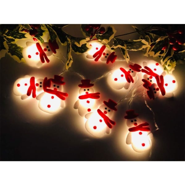 BETTE Guirlande lumineuse de Noël Bonhomme de neige 3 m 20 LED Decoration de Noël med 2 modes d'éclairage pour la maison, le jardin, la cha Sunmostar