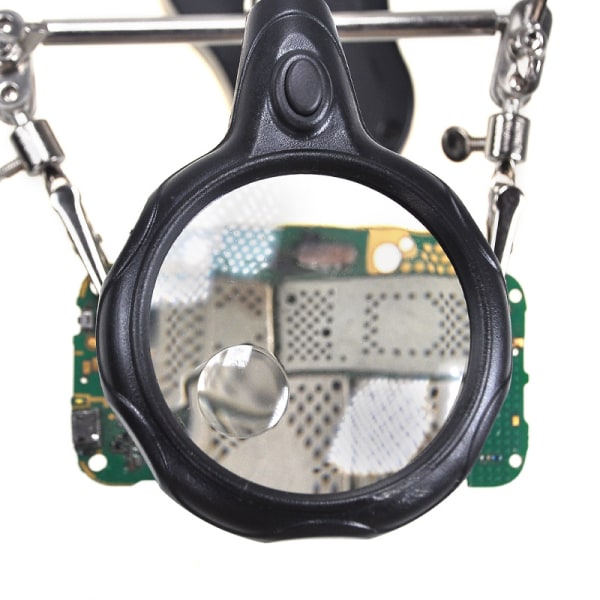 Troisième Main Loupe de Table Support LEDs Loupe sur Pied pour Ingénieur Électronique Cosmétologie Medicinsk Horloger Montre Réparation Fonepr Sunmostar