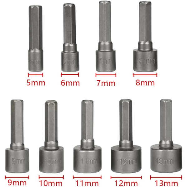 9-delad hylsnyckelsats set set djupa sockets set hylssats sockets set och bits set hylsadapter för spärrhylsor Driver delar,S Sunmostar