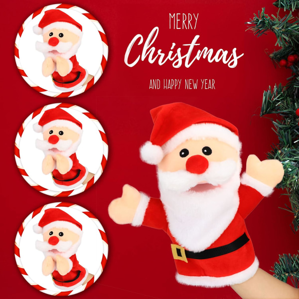 Plysch jultomtedocka med öppen rörlig mun present för barn pojkar flickor, röd, 16'' Sunmostar