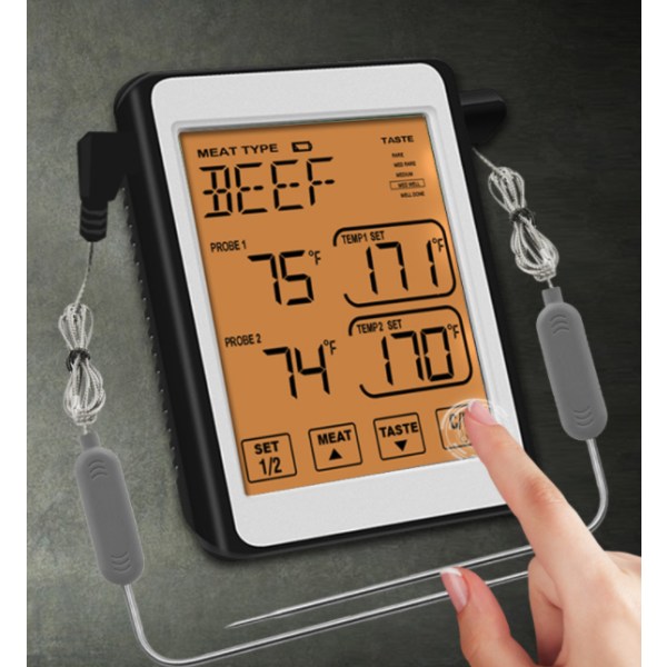 Thermomètre à viande de grill de four à alarme intelligente à double sond  CH-212 thermomètre à sucre de cuisine électronique Sunmostar 68ce