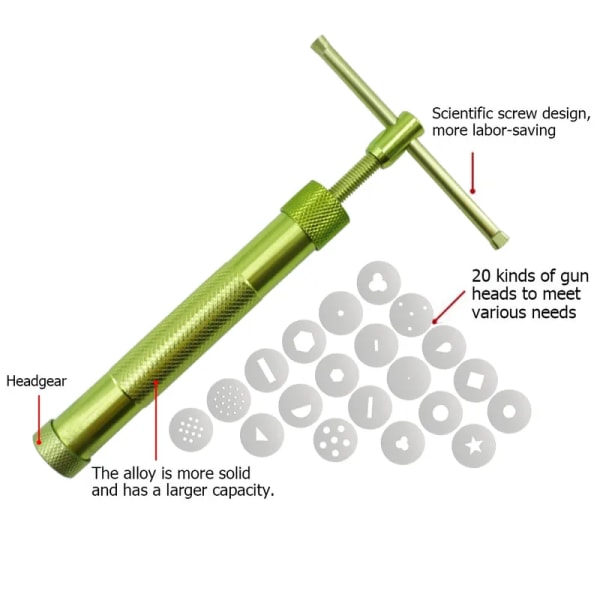 Lera Extruders Lera Sockerpasta Extruder Skulptur Maskingevär Fondant Tårta Skulptur Polymer Lera Verktyg Tårtdekorationsverktyg