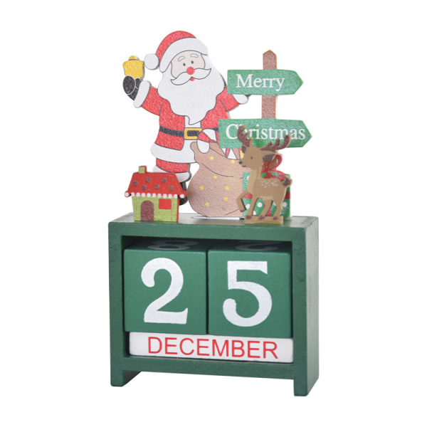 Juladventskalender i trä med klossar, juladventskalender, bordskalendrar för jul, helgdagar, hem, kontor, dekoration Sunmostar