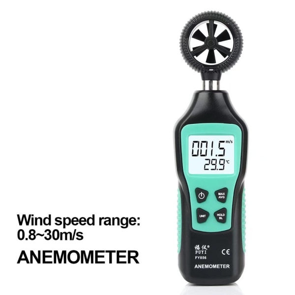FY856 Anemometer，Digitalt luftflöde vindhastighetsmätare 0,8~30,0m/s Handhållen testare，1st
