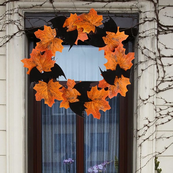 Halloween Dekoration Fladdermus Garland Pendel Shopping Mall Bar Dekoration Fönster Dörr Hängande Halloween Lönnlöv Garland Utomhus Scen Layouter Sunmostar