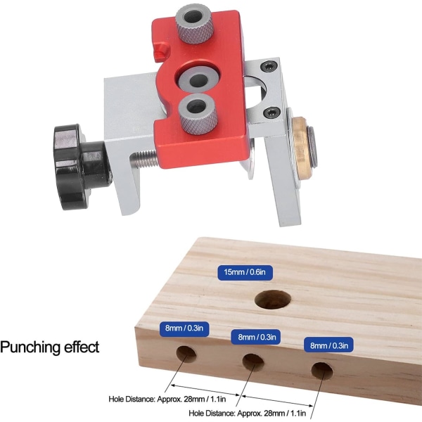 Träborrlokator Rund pluggkontakt Borrguide 3 i 1 Jig Positioner för hålöppning Sunmostar