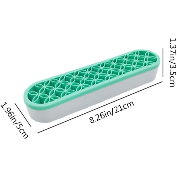 Sminkborsthållare, förvaringsställ för silikonborstar, bordshållare med hög kapacitet, mintgrön, 1 st Sunmostar