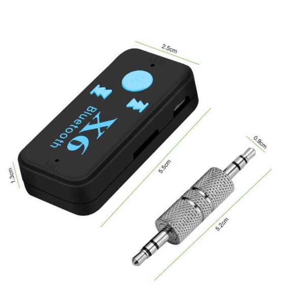 Uppgradera X6 5.0 Bluetooth Stereo Audio Receiver Sändare Mini AUX USB 3.5mm Jack Bilmottagare För Bilsats Trådlös Adapter Sunmostar