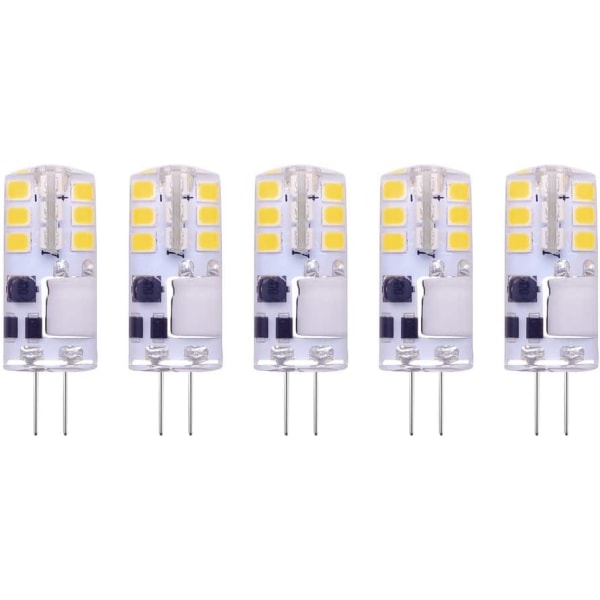 G4 LED-lampa, AC/DC 12V, 1,7W (motsvarar 17W), Cool White (6000K), 170 Lumen, flimmerfri, Ej dimbar, 5 enheter - (Cool White, 1,8W), ladacee