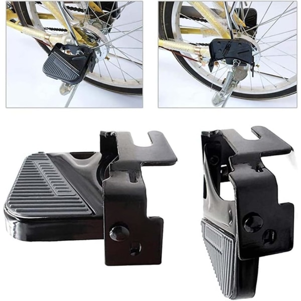 Fällbar cykel bakpedal, cykelbaksäte pedalkudde (1 par)