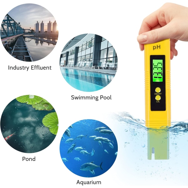 Digital PH-mätare, LCD Digital vattenkvalitetstestare, 0,00-14,00 PH-mätområde för dricksvatten, 0,01 Ph-noggrannhet, pH-vattenkvalitet T Sunmostar