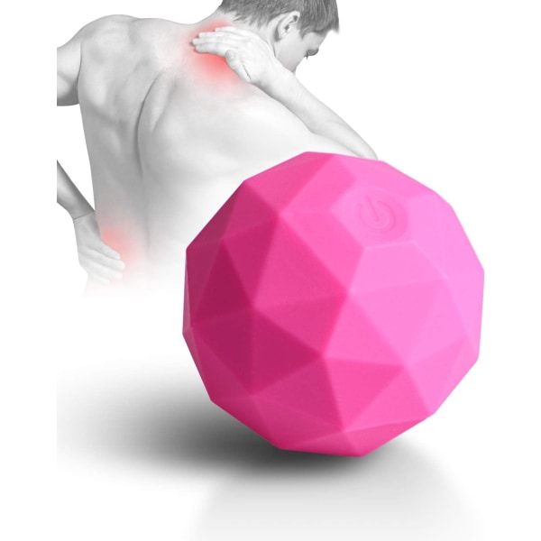 Elektrisk vibrerande massageboll, 2-hastighets Fitness Yoga Pilates Fysioterapi massagerulle för att bekämpa ömma muskler (röd)