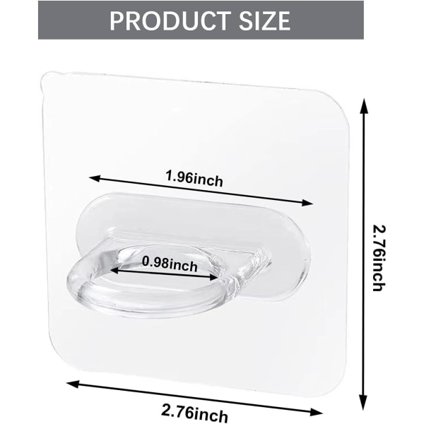 8-packs runda krokar för garderobsstång, duschdraperi, flaskhållare, väggfäste för kök, hem, badrum, tillbehör (Transparent, 7*7 cm) Sunmostar