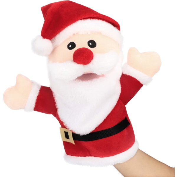 Plysch jultomtedocka med öppen rörlig mun present för barn pojkar flickor, röd, 16'' Sunmostar