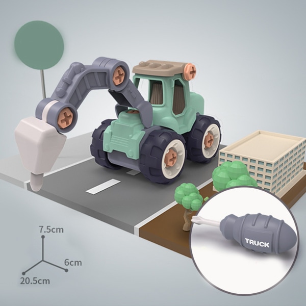 Demontering och montering av byggfordon grävmaskin mutter Byggnad och konstruktion leksak Betterlifefg