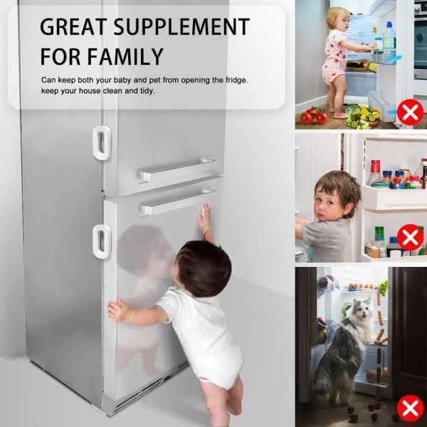 Barnsäkerhetslås, kylskåpsdörrlås, baby och barnlås Fryslås (vit) Sunmostar