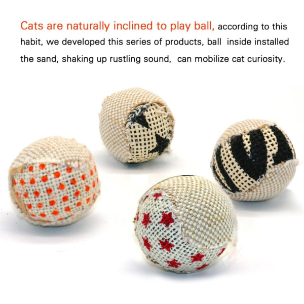 4st 5CM Cat Toy Kattunge Katt Scratching Ball Lek Scratch Toy，