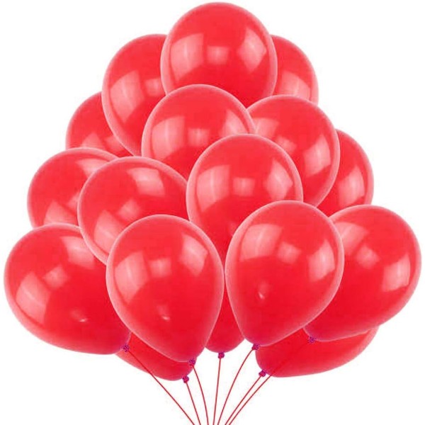 100 röda ballonger Röda ballonger. Uppblåsbara födelsedagsballonger 30cm / 2,2 g Romantisk dekoration och tillbehör för Sunmostar-festen