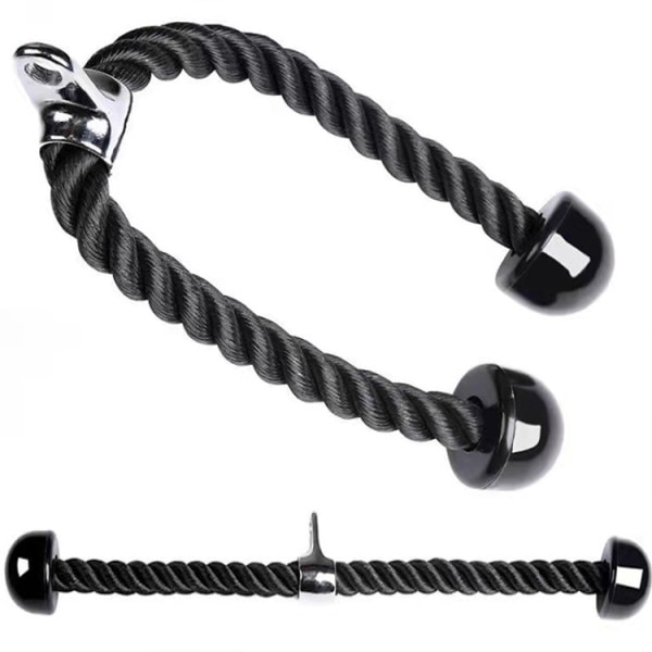 Tricep Rope Fitness Attachment Kabelmaskin Pulldown Heavy Duty belagd nylon med solida gummiändar Starlight