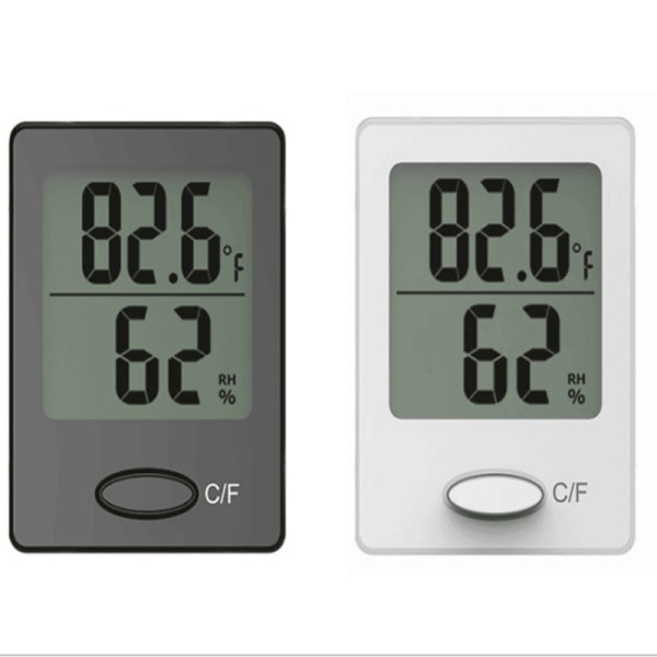 2 ST LCD Digital inomhustermometer Hygrometer Temperatur Luftfuktighet Hög noggrannhet Bärbar (vit+svart) Oi-FRIS Sunmostar