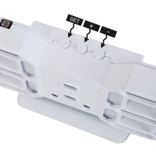 Digital skrivbordsklocka, 3D, Alarm/temperaturfunktion, LED-belysning, 23x8x1,5 cm, Vit