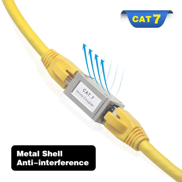 BR-Vie Cat7 RJ45 koppling skärmad inline Ethernet-adapter hona till hona kabelkontaktpaket med 2 Sunmostar