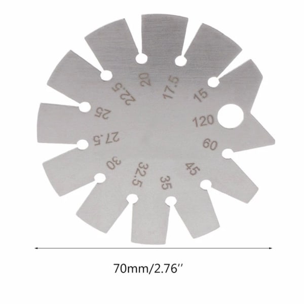15 mätverktyg -120° för vinkelmätare i rostfritt stål, Silver, Sunmostar i ett stycke