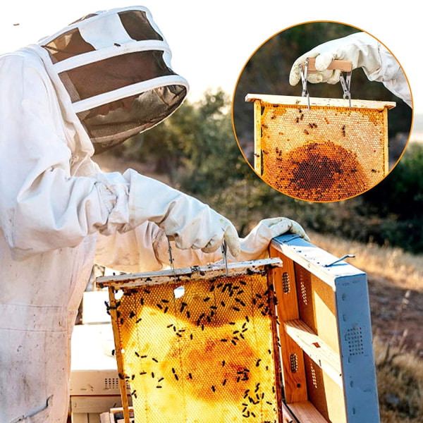 Biodlingsverktyg Bikupa ramhållare Gripverktyg med trähandtag honungsextraktutrustning，Irisfr