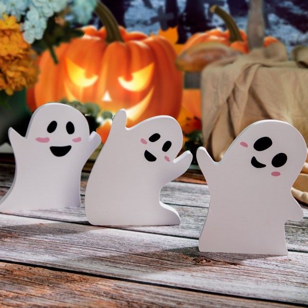 Halloween söt spöke bordsskiva dekoration rolig miniatyr hem semester fest dekoration bricka rekvisita Sunmostar