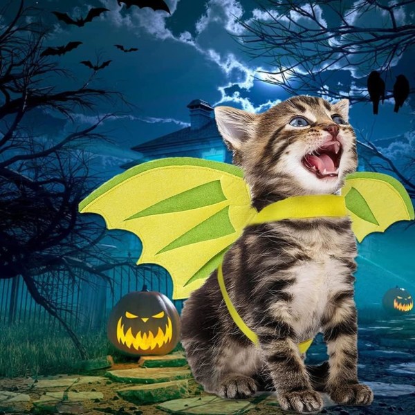 Dragon for Dogs Hund Halloween kostymer för hundar, Pet Dragon Funny Cat Hund Costume Wings, Pet Halloween Hund Dinosaur Cat Halloween kostymer f Sunmostar