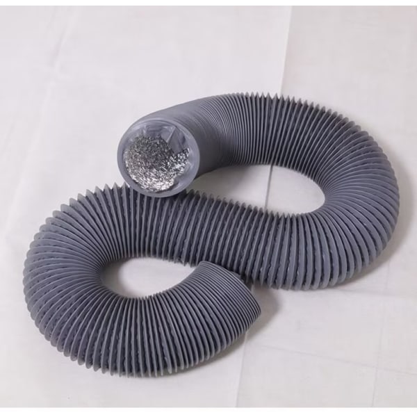 PVC-avgasslang för luftutsug, luftkonditionering, torktumlare (ø100 mm _x_ 6 m längd, grå), Yeurié Sunmostar